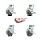 Service Caster 5 Inch Thermoplastic Rubber Swivel Caster Set with Roller Bearings and Brake SCC SCC-30CS520-TPRRF-TLB-4 - alternate 5